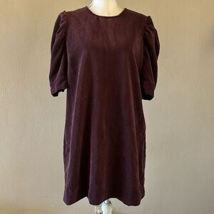 Who What Wear Puff Sleeve Plum Dress L